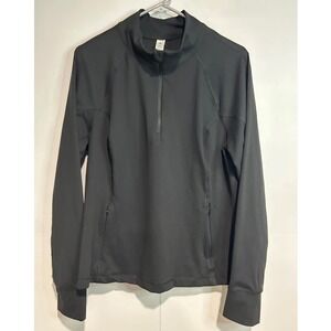 Yogalicious Lux Quarter Zip Pullover Womens XXL Black Athletic Long Sleeve